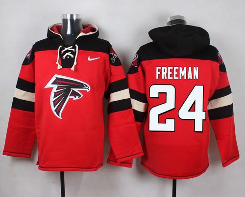 Nike Falcons #24 Devonta Freeman Red Player Pullover NFL Hoodie